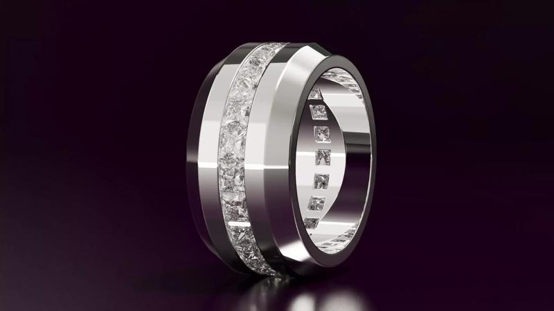 princess cut eternity ring N11 52EU size
