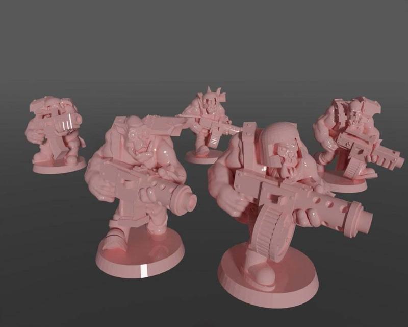 Ork soldiers with rifles set #1
