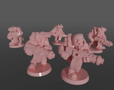 Ork soldiers with rifles set #1