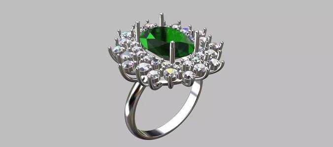 Oval Stone Ring 11 41x8 23x5 51mm