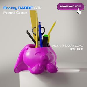 Rabbit Pencil Case for desk STL File | 3D Printable Model for Home & Desk Decor, Ready-to-Print 3D Model for children Gifts,Child Decoration