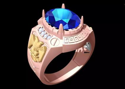 Oval stone ring - Eagle Ring - N1901