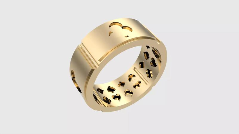 Poker-Themed Ring with Playing Card Suits JDBCo