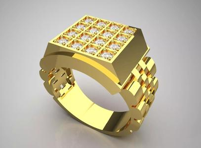 Luxury man Rolex design diamond ring modelror0051