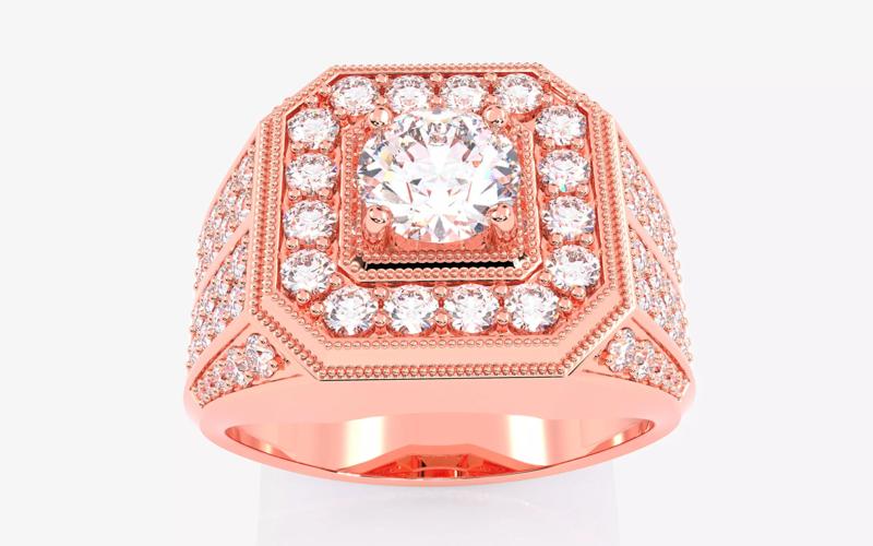 Mens Solitaire Ring 3dm stl renders details