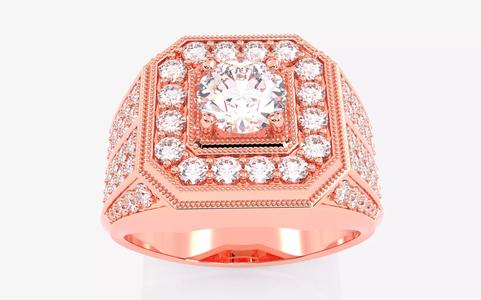 Mens Solitaire Ring 3dm stl renders details