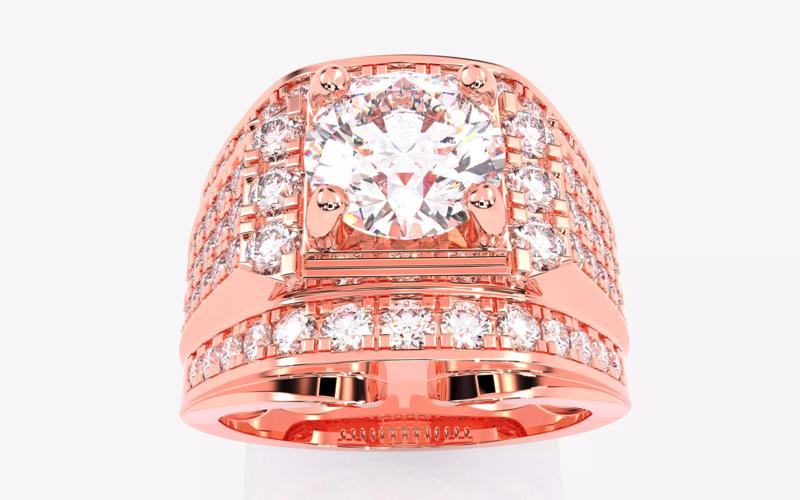 Mens Solitaire Ring 3dm stl renders details