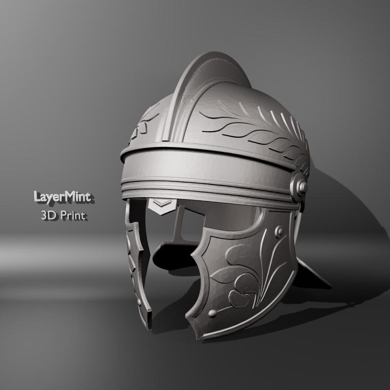 Roman Helmet with Laurel and Floral Ornaments