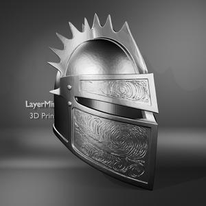 Gothic Knight Helmet with Ornamental Patterns