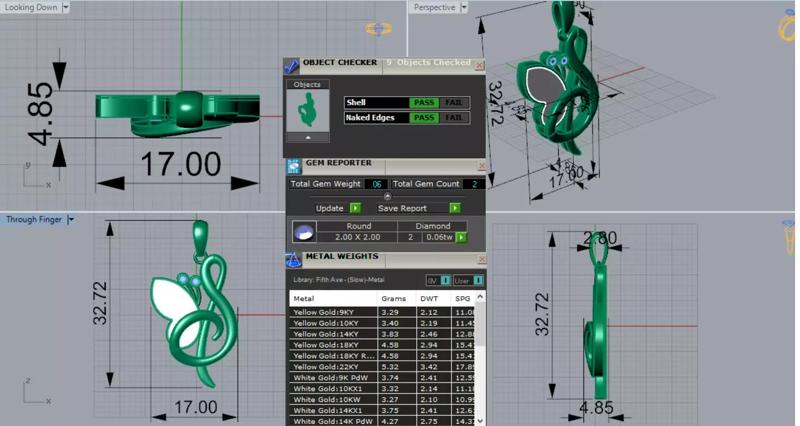 Rose Gold Pendant Letter S and Butterfly Design Model jp0203