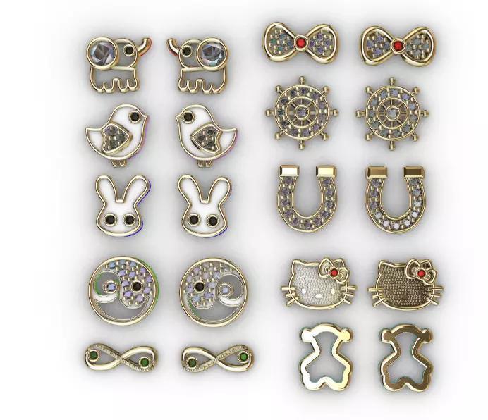 Aretes -Topitos para dama paquete de 10 -v-