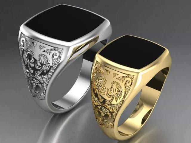 mens ring with black onyx Two  options