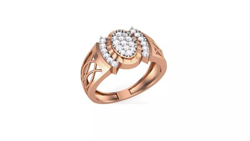 Mens Groom Gents Diamond Ring 3dm stl obj mtl 3mf glb