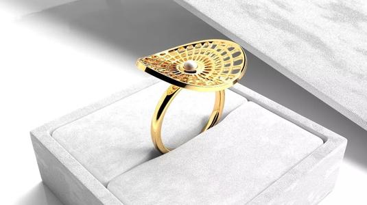 004 Ring  Net pattern golden jewelry design 3D Print STL model