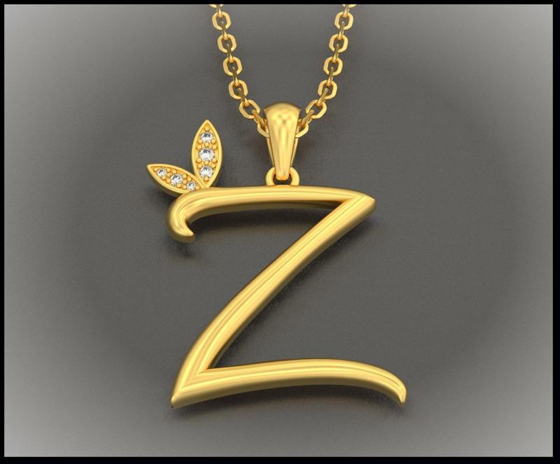 Z Letter Leaf Style