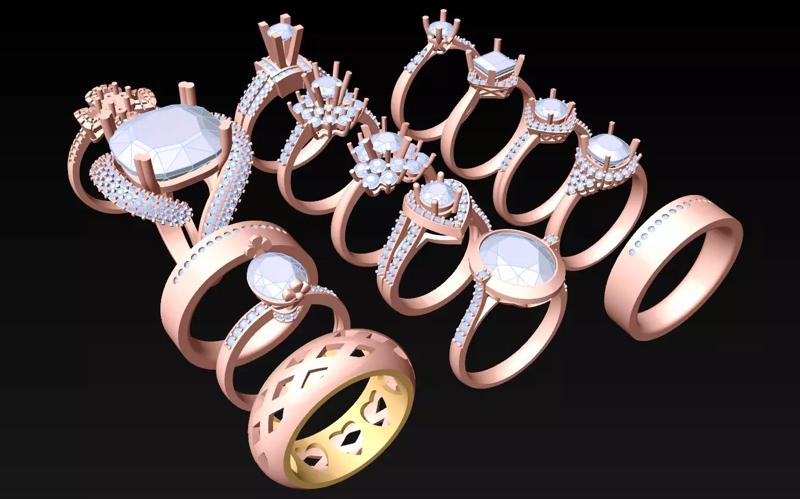 15  Womens Ring - Collection 3d Ring Jewellery Models bulk- AW13