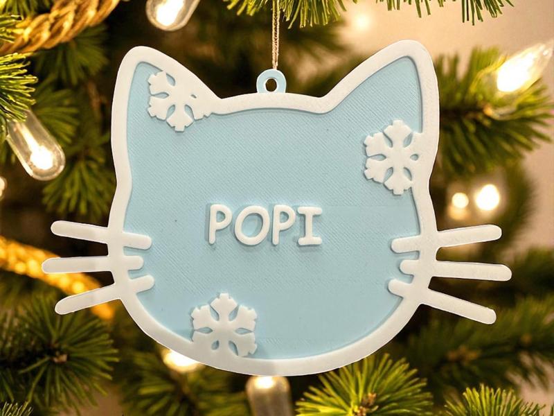 Personalized Christmas Ornament – Custom Cat Name