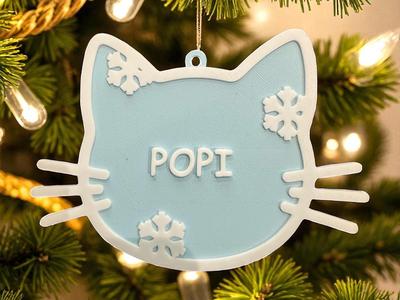 Personalized Christmas Ornament – Custom Cat Name
