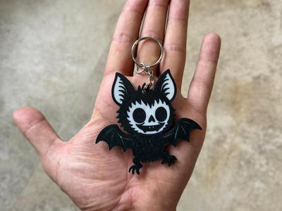 Spooky bat keyring