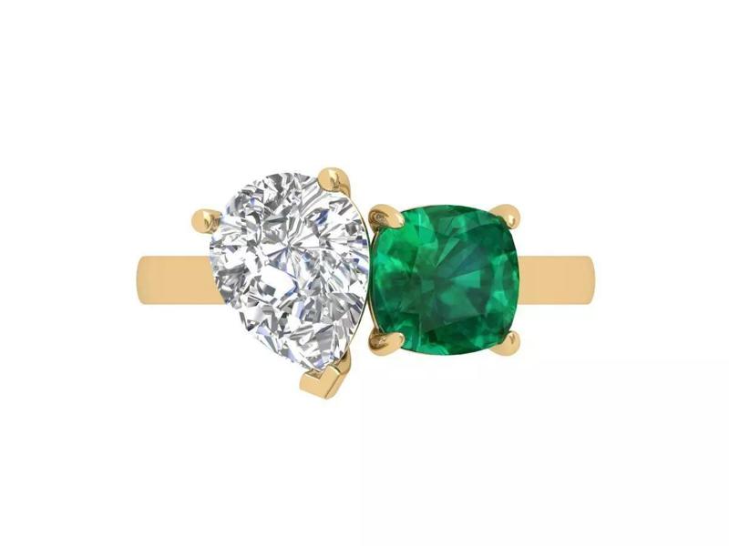 2 Stone Wedding Ring