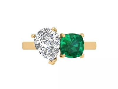2 Stone Wedding Ring