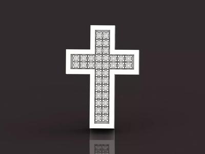 stylish pendant cross with stones diamond