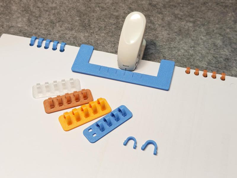 Binder clips (three sizes) for hole-punched paper