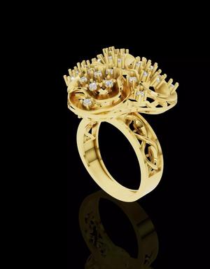 Elegant Floral Diamond Cluster Ring