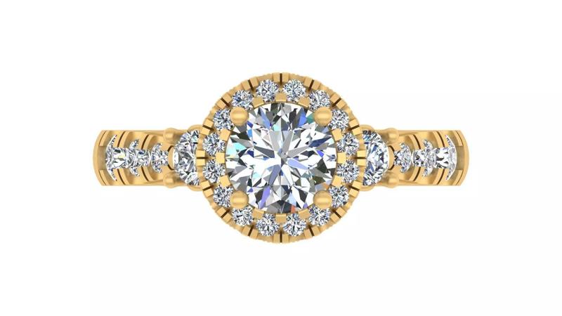 Elegant Round-Cut Blue Gemstone Engagement Ring