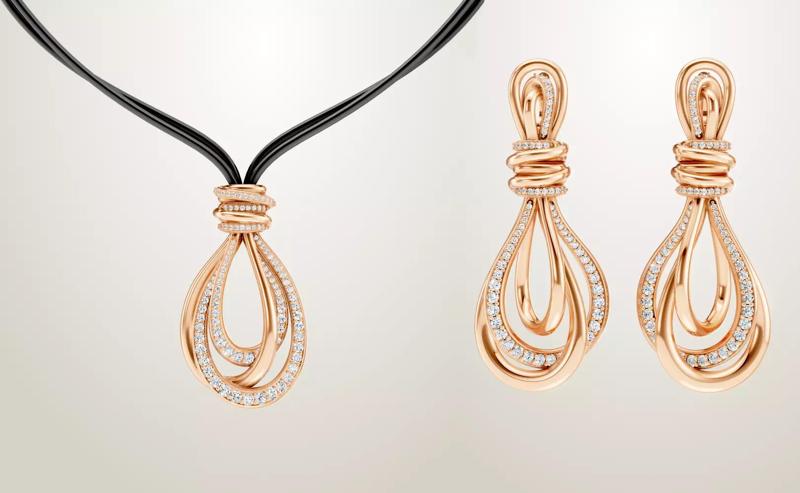 De Grisogono Allegra Earring and Necklace 3D Model Collection