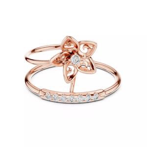 Double Band Round Diamond Flower Wedding Ring 3DM STL Video