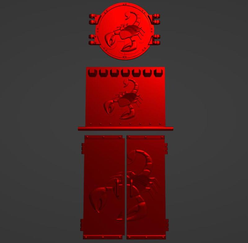 RED SCORPIONS LEGION ICONOGRAPHY FOR 30K DEIMOS HIGH DETAILED INTERIOR RHINO
