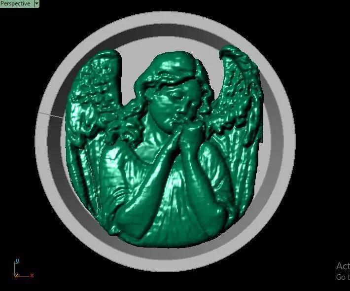 3d jewelry angel in circle