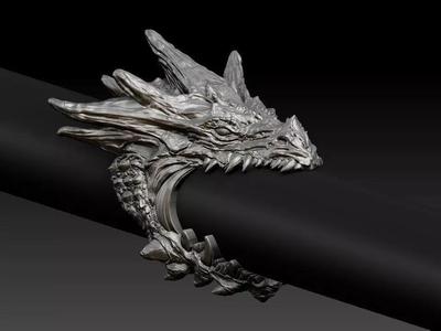 Dragon biker ring 3D print model