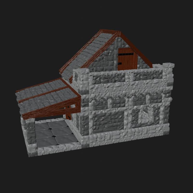 Medieval fantasy stone small house