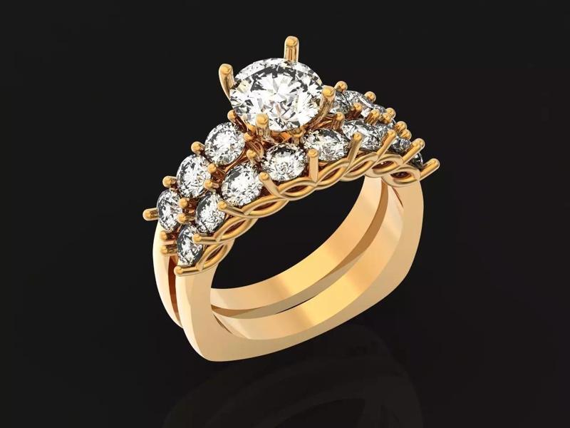 double engagement ring 1366
