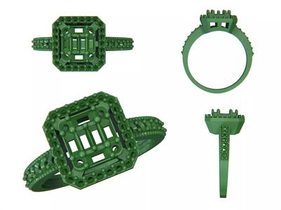 Emerald Cut Ring - Wax