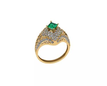 Emerald Square Rings