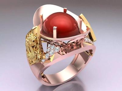 Dragon Ring - Oval stone ring - N2320