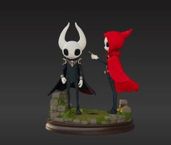 Ancient Realm Defenders Diorama - Pale Masked Champion & Crimson Weaver Collectible 3D Print