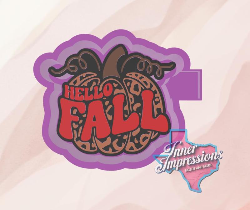 Hello Fall Cheetah Pumpkin