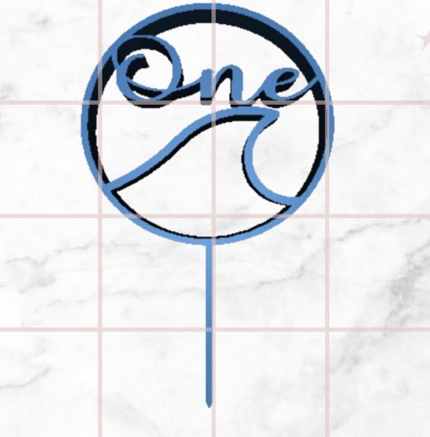 Wave cake topper stl