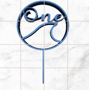 Wave cake topper stl