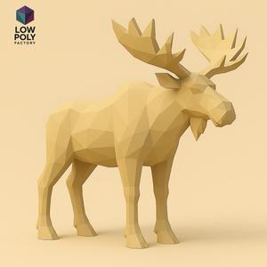 Elk - Majestic giant deer of the woods Low Poly style