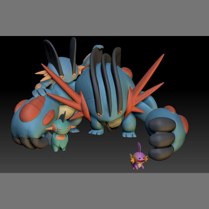 Pokemon Mudkip Marshtomp Swampert Mega Evolution