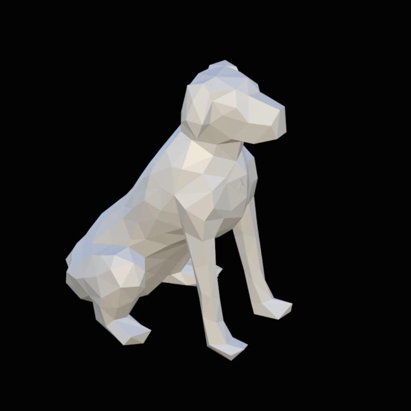 Low poly Great Dane
