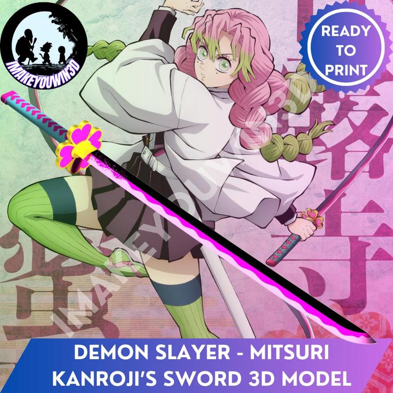 Mitsuri Kanroji’s Nichirin Sword – Cosplay 3D Model (Demon Slayer)