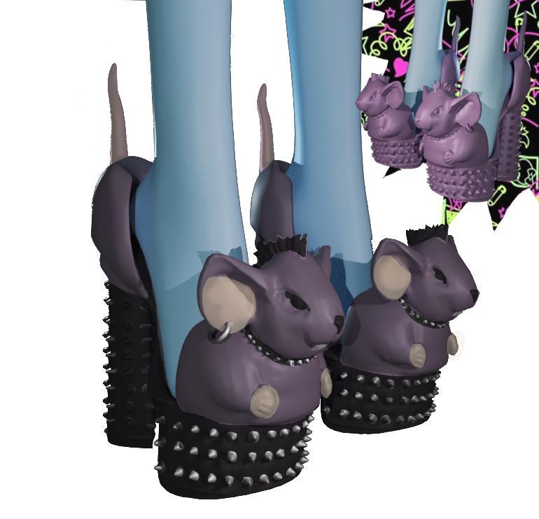 Monster high shoe heels punk rat draculaura clawdeen venus ghoulia frankie