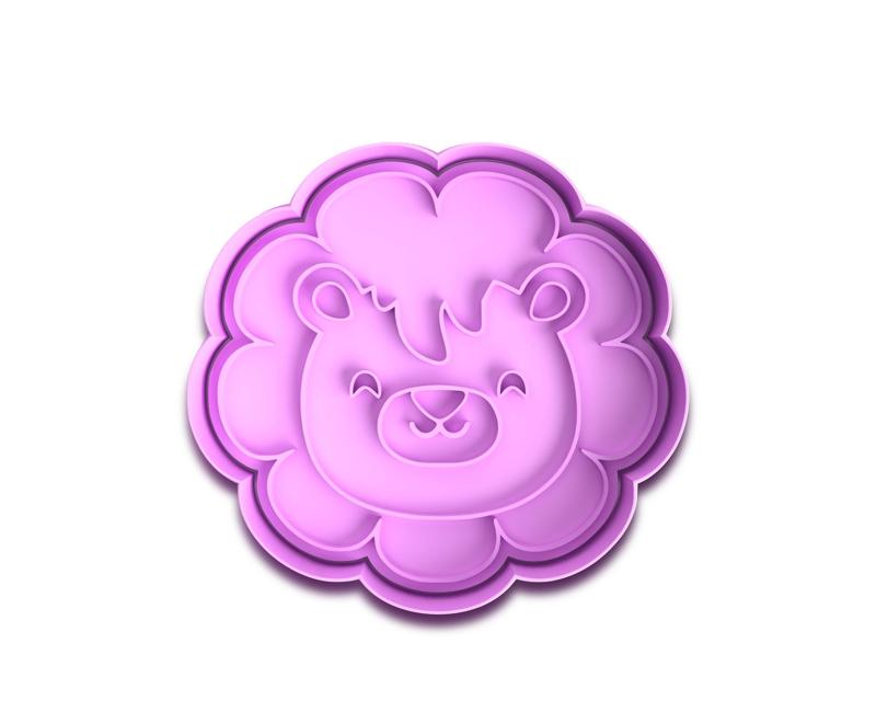 Lion Face Cookie Cutter and Fondant Stamp