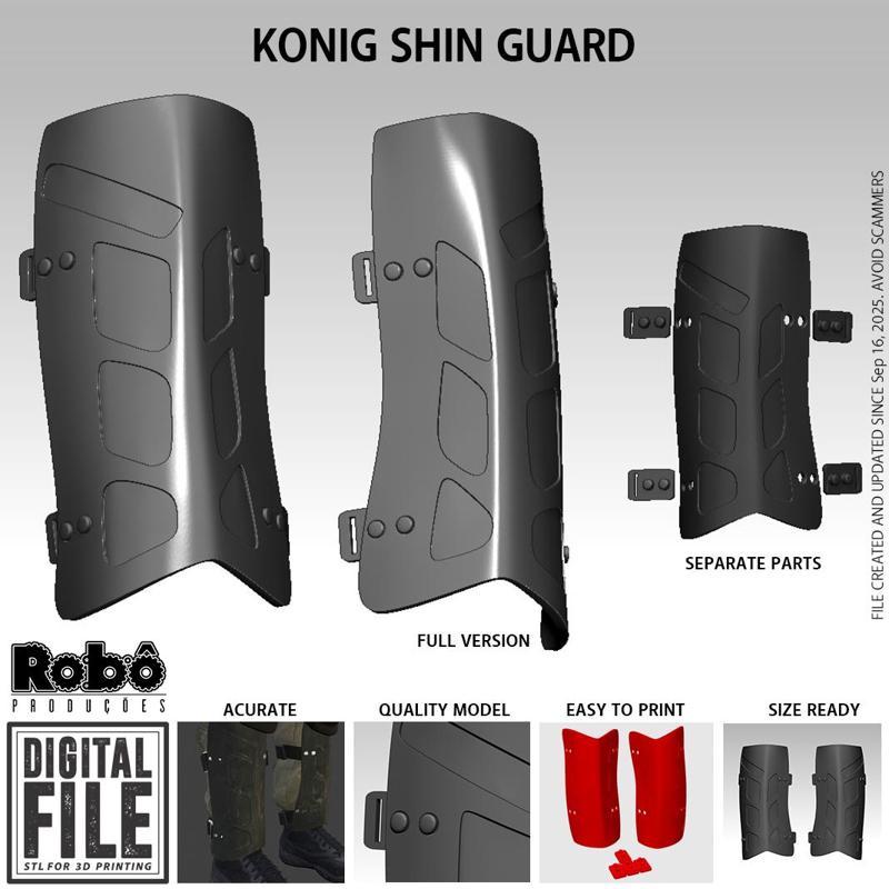 Konig Shin Guard Cosplay Leg Armor - Modern Warfare 2 / 3 - WARZONE - STL model 3D print file